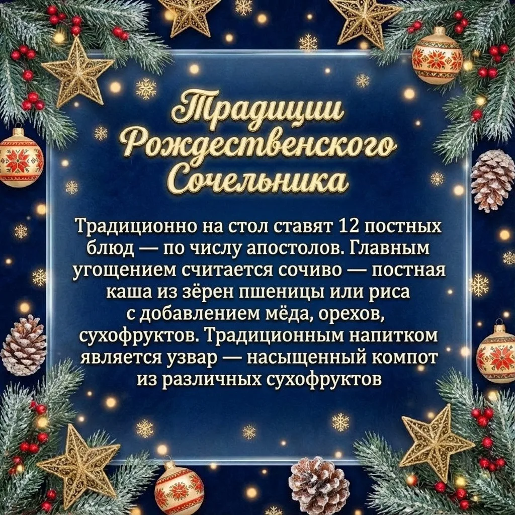 Традиции сочельника  🌿 Сегодня сочельник, канун Рождества Христова, особенный день, наполненный тепл