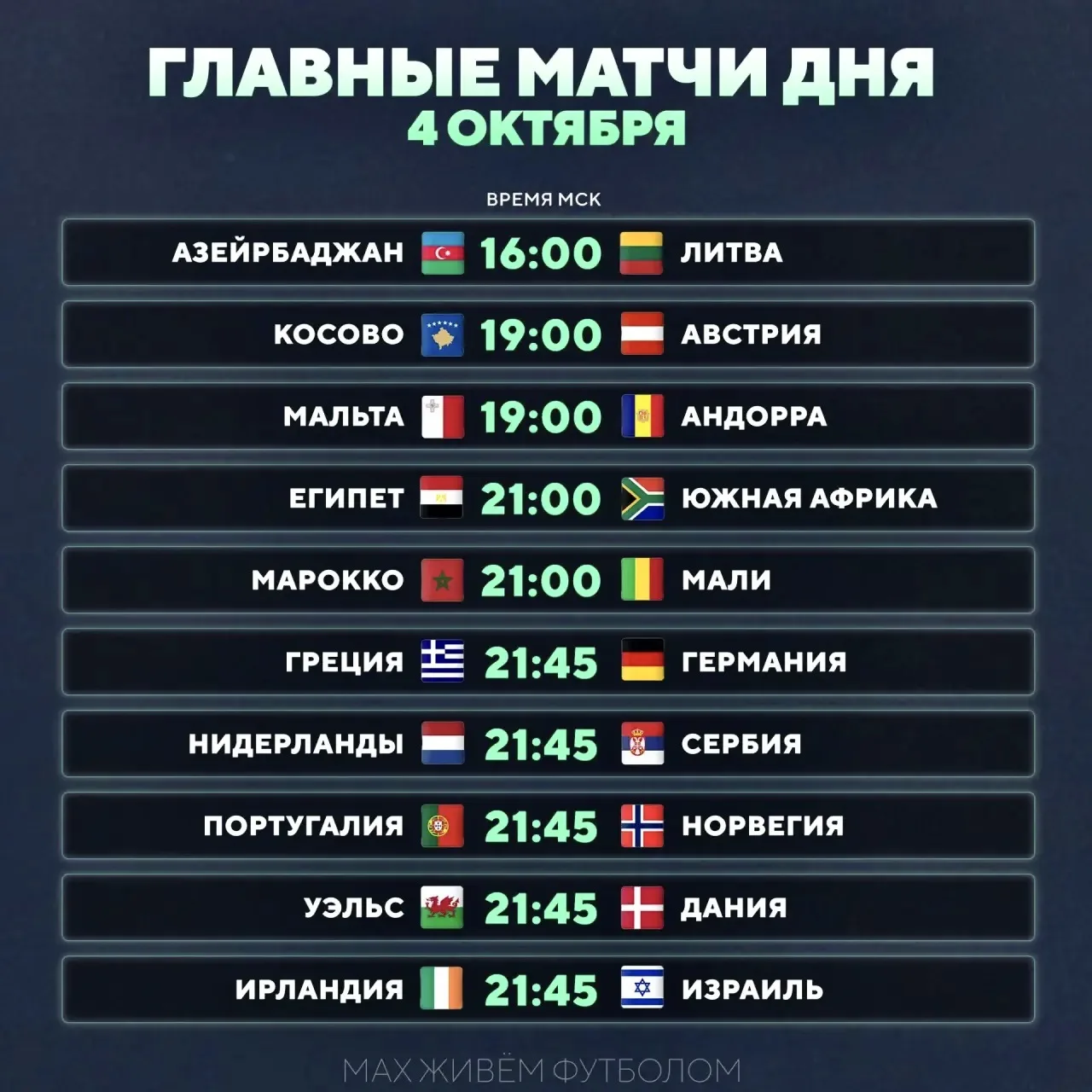 🔥 Расписание игрового дня