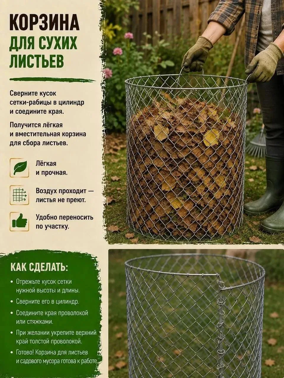 Осталась сетка-рабица? Не выбрасывай👌