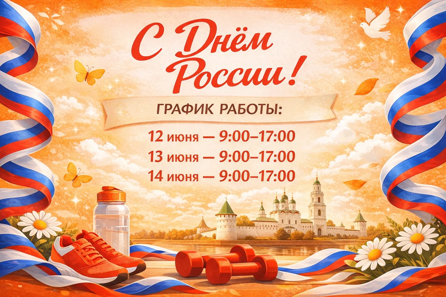 Девушки, важная информация
по графику работы клуба 🌸

12, 13 и 14 июня клуб будет работать ⏰ с 9:00