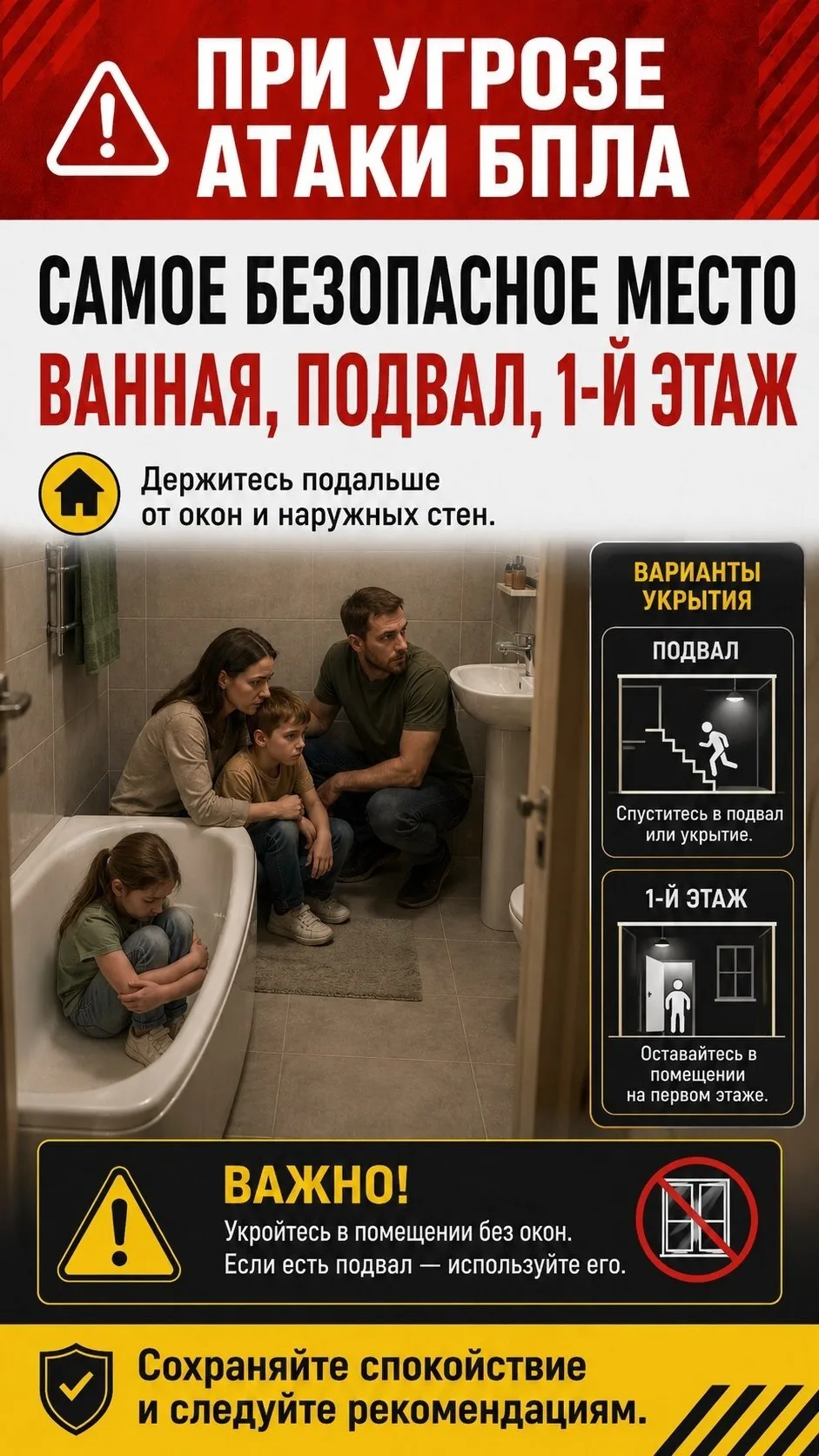 Атака БПЛА: Памятка по безопасности. Где укрыться?
