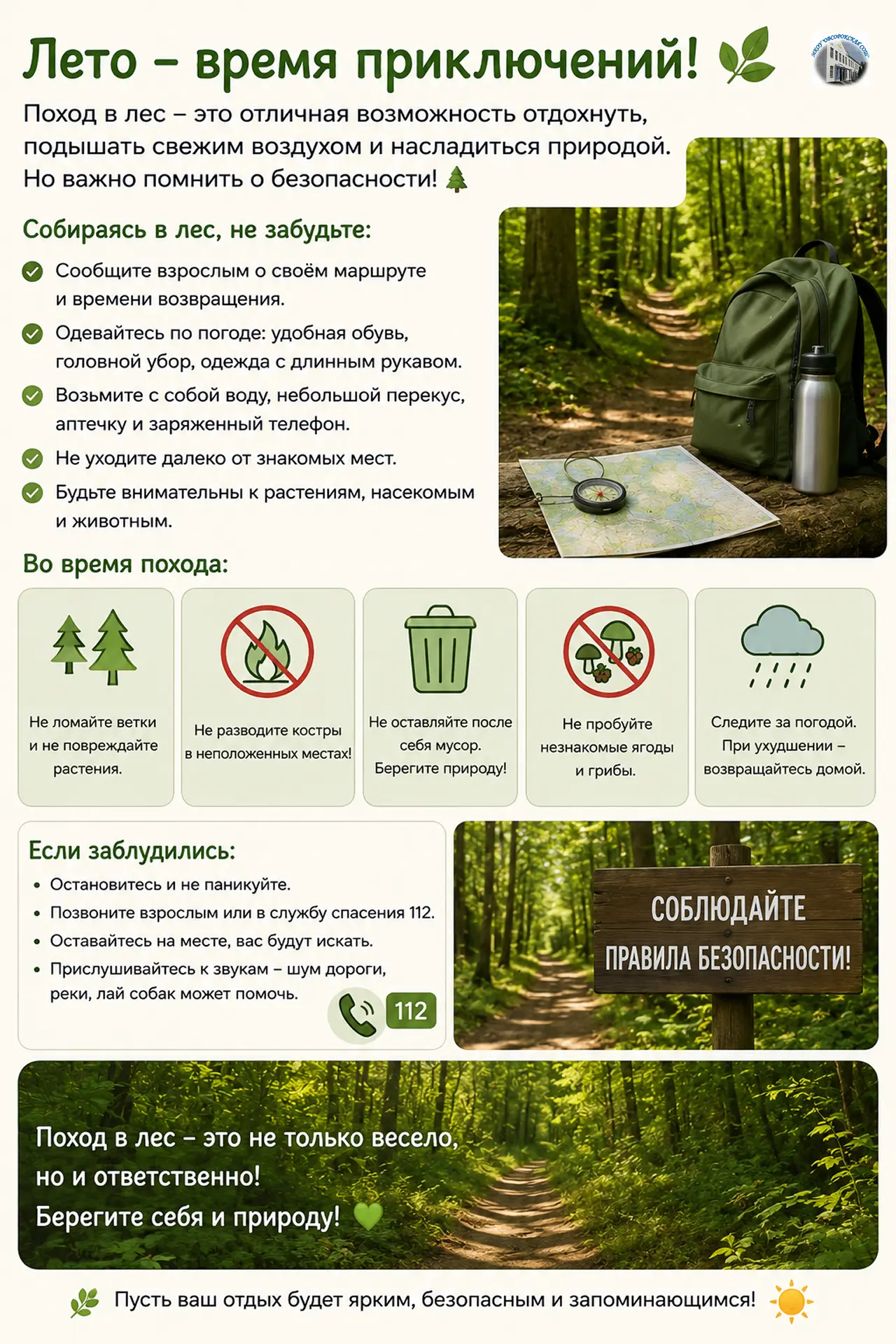 🌿 Лето — лучшее время для прогулок и походов!