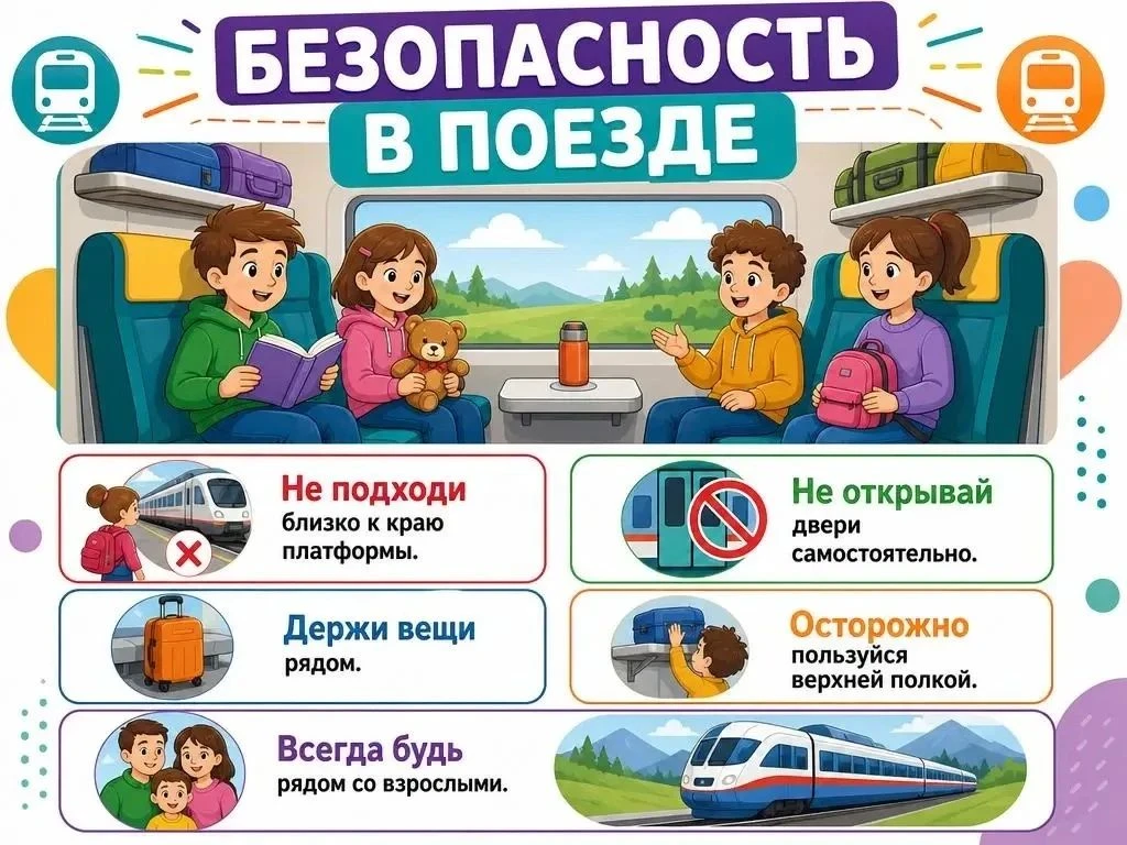 🌟 Простые правила для спокойной и безопасной поездки с детьми в транспорте.
