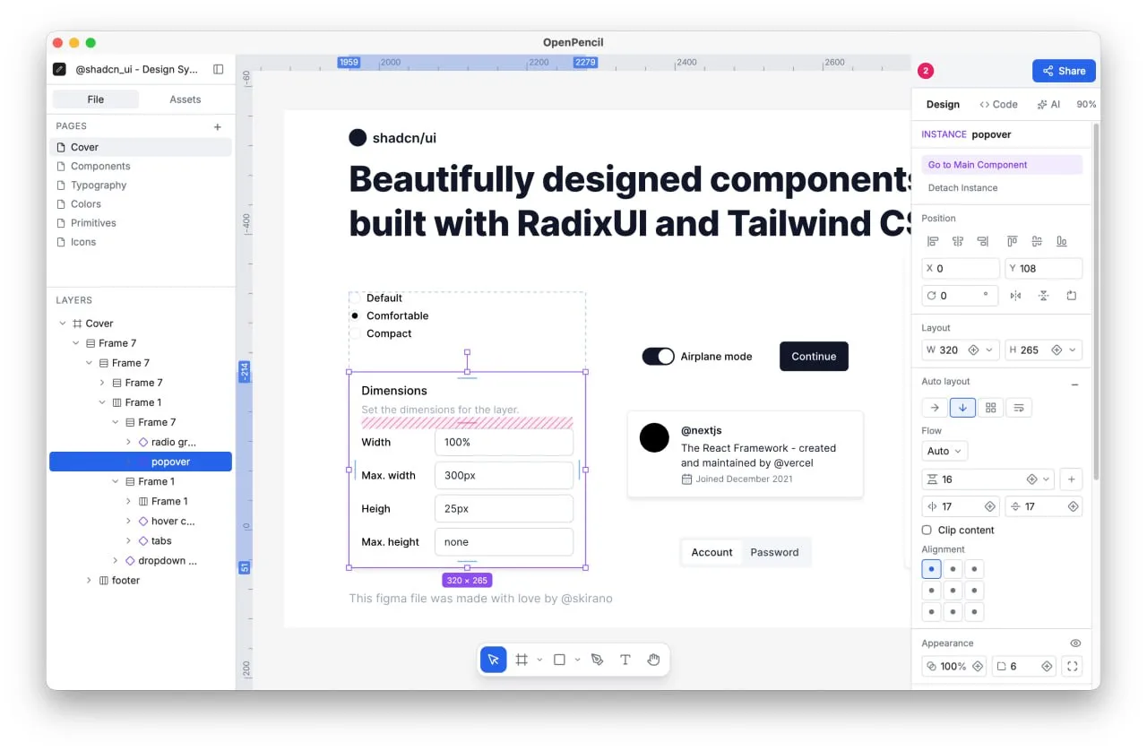 Вышел OpenPencil, открытая замена Figma
