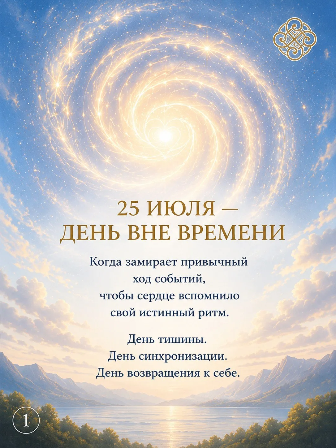 25 июля — особенный день. День вне времени. День тишины. День, когда привычный ход событий словно за