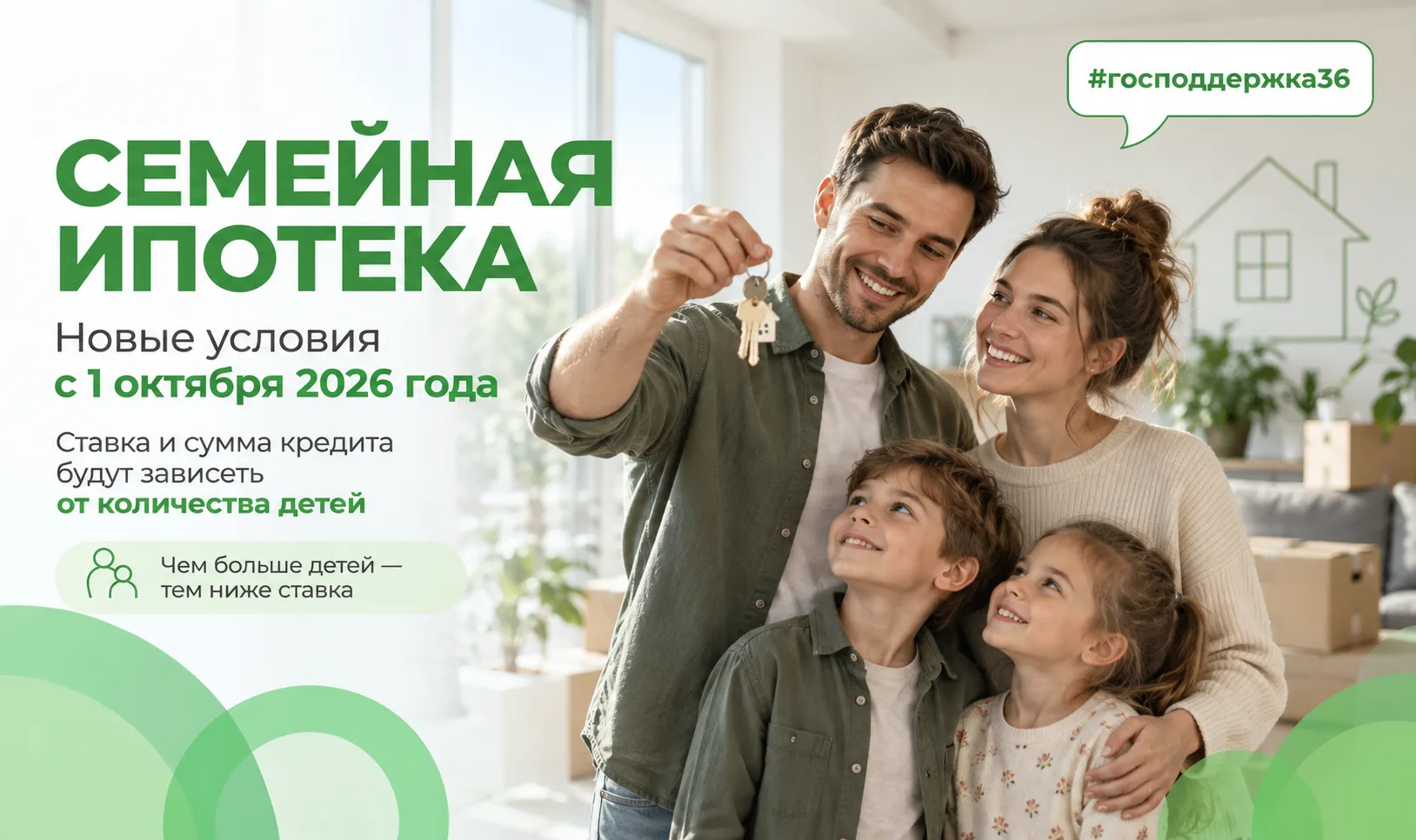 🗓 Что изменится в условиях «Семейной ипотеки» с 1 октября