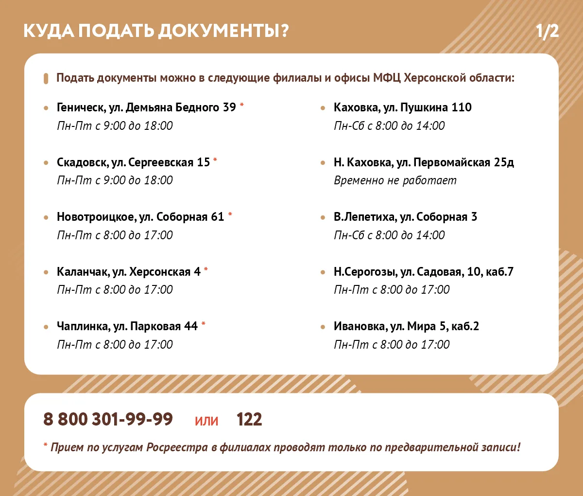❓Куда обратиться для переоформления недвижимости в Херсонской области?  В карточках мы подготовили а
