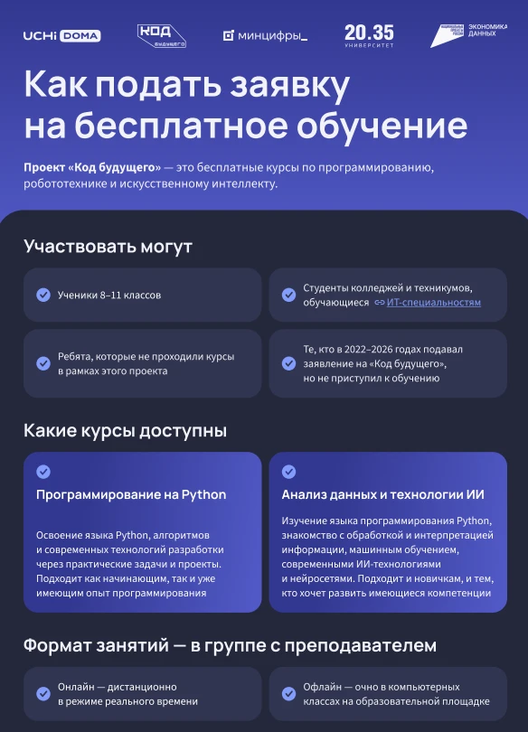 Учи.Дома (часть Учи.ру) предлагает для участия проект «Код будущего».