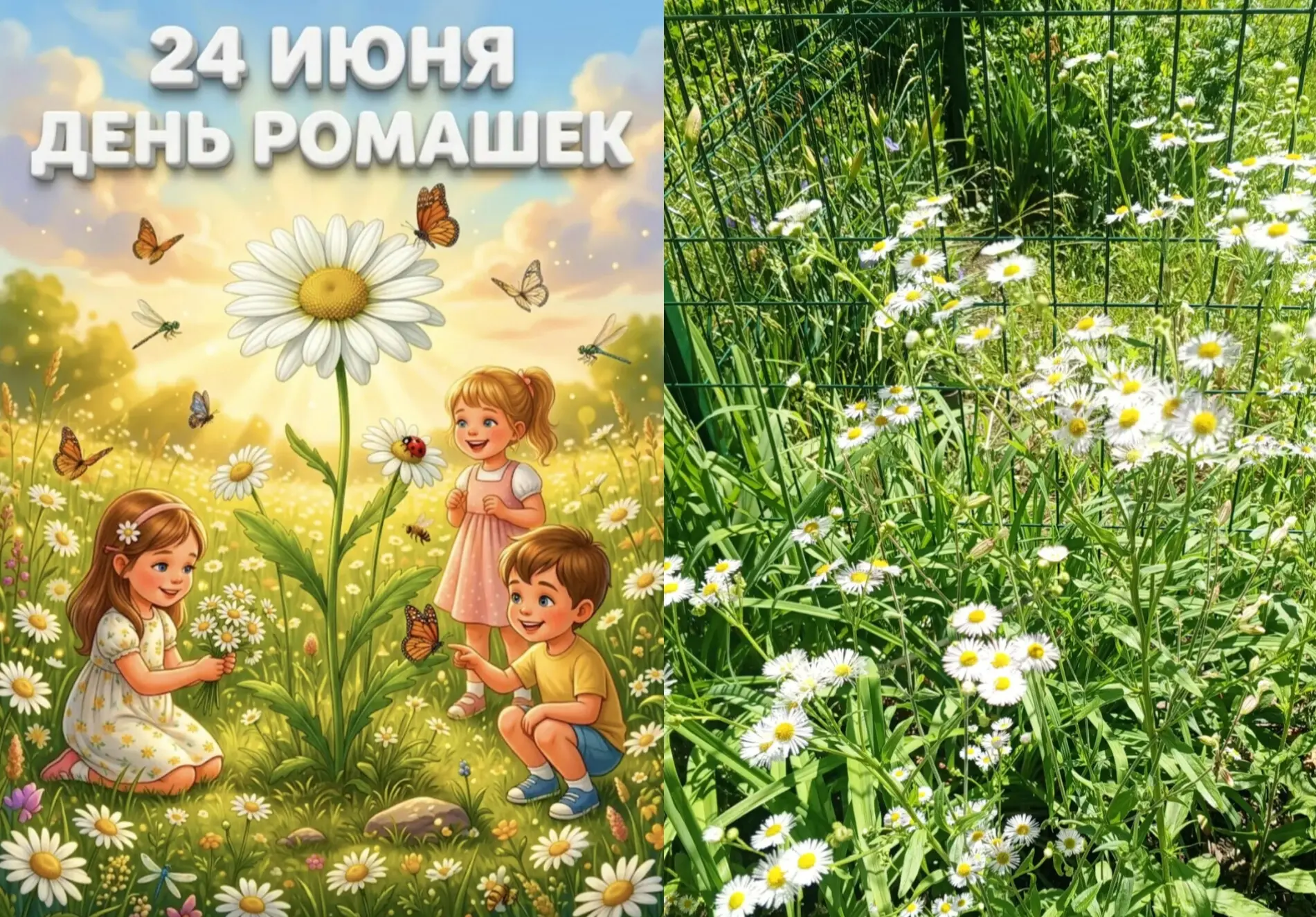 24 июня  ежегодно отмечается День ромашек. 
День ромашек — это замечательный праздник, который симво