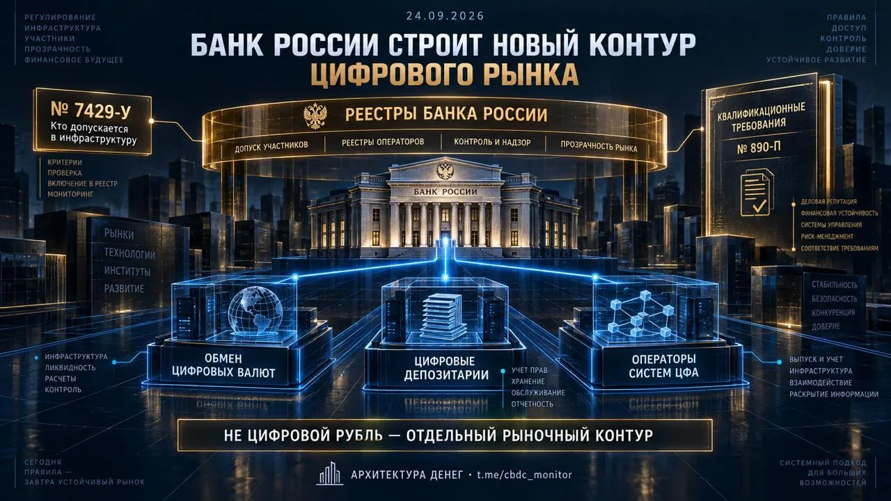 🇷🇺 Банк России собирает инфраструктуру рынка цифровых валют