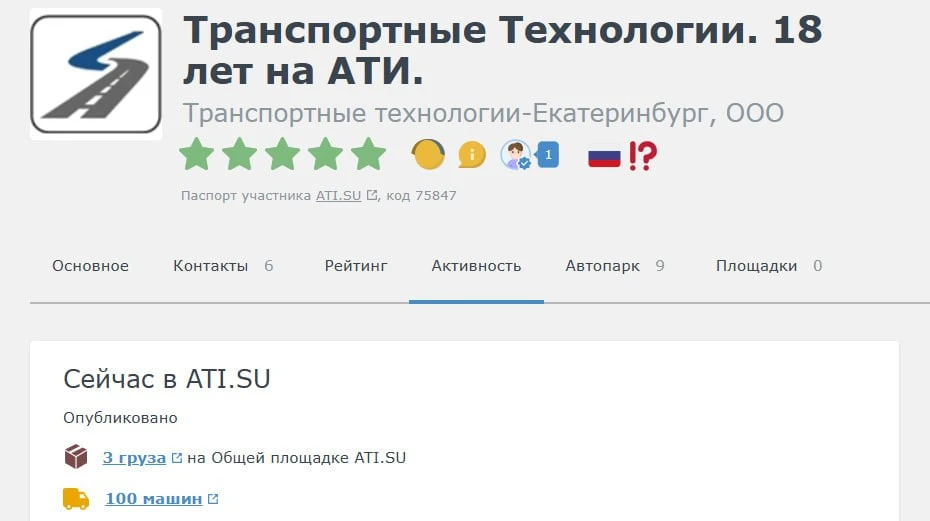 Чемпионы по выставлению несуществующих машин

В автопарке участника АТИ указано 9 машин, а в активно