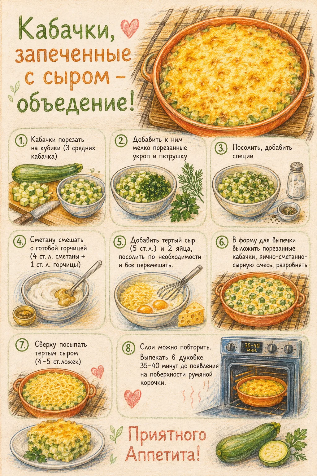 👨‍🍳 КАБАЧКИ ЗАПЕЧЕННЫЕ С СЫРОМ