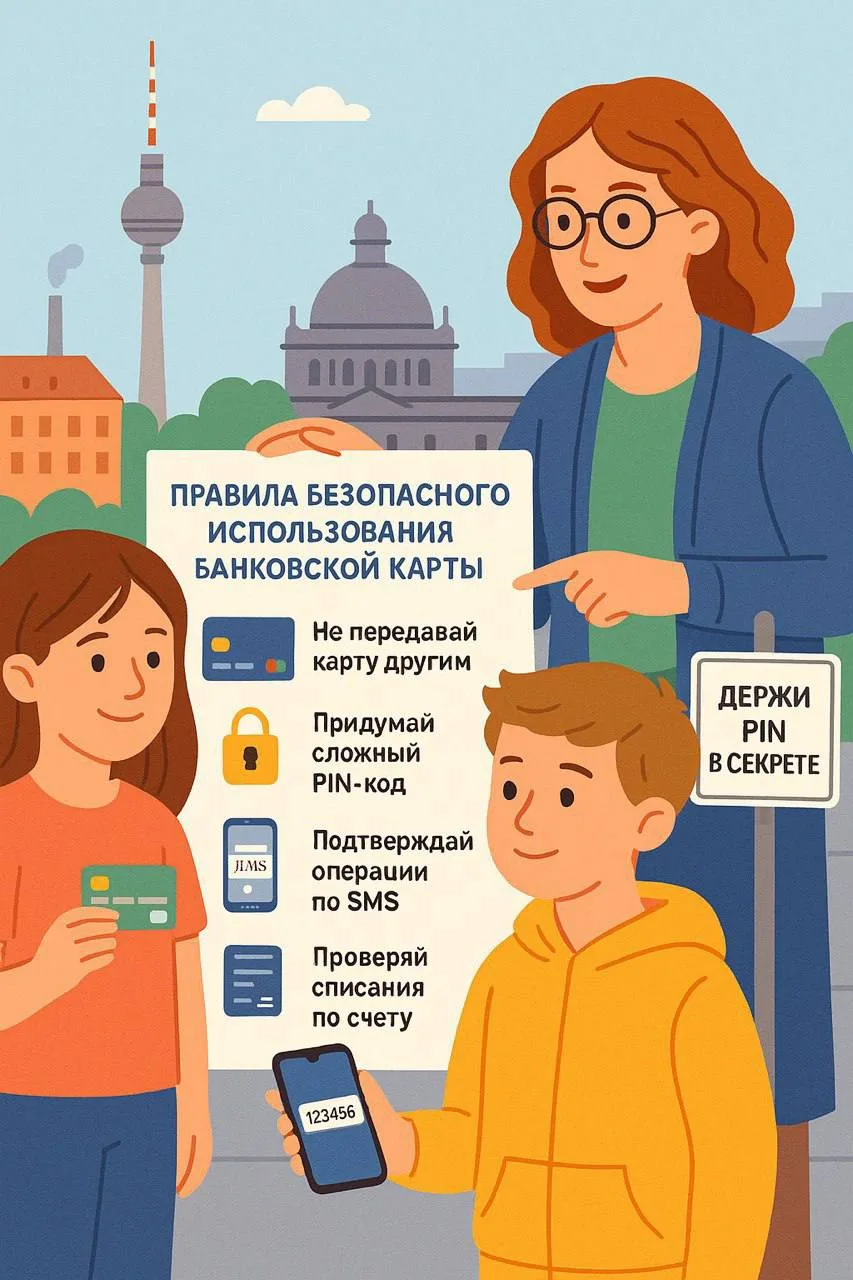 ‼️💳 Как ребенку 👧🏻👦🏻безопасно пользоваться банковской картой

📌С 6 до 14 лет ребенку можно вып