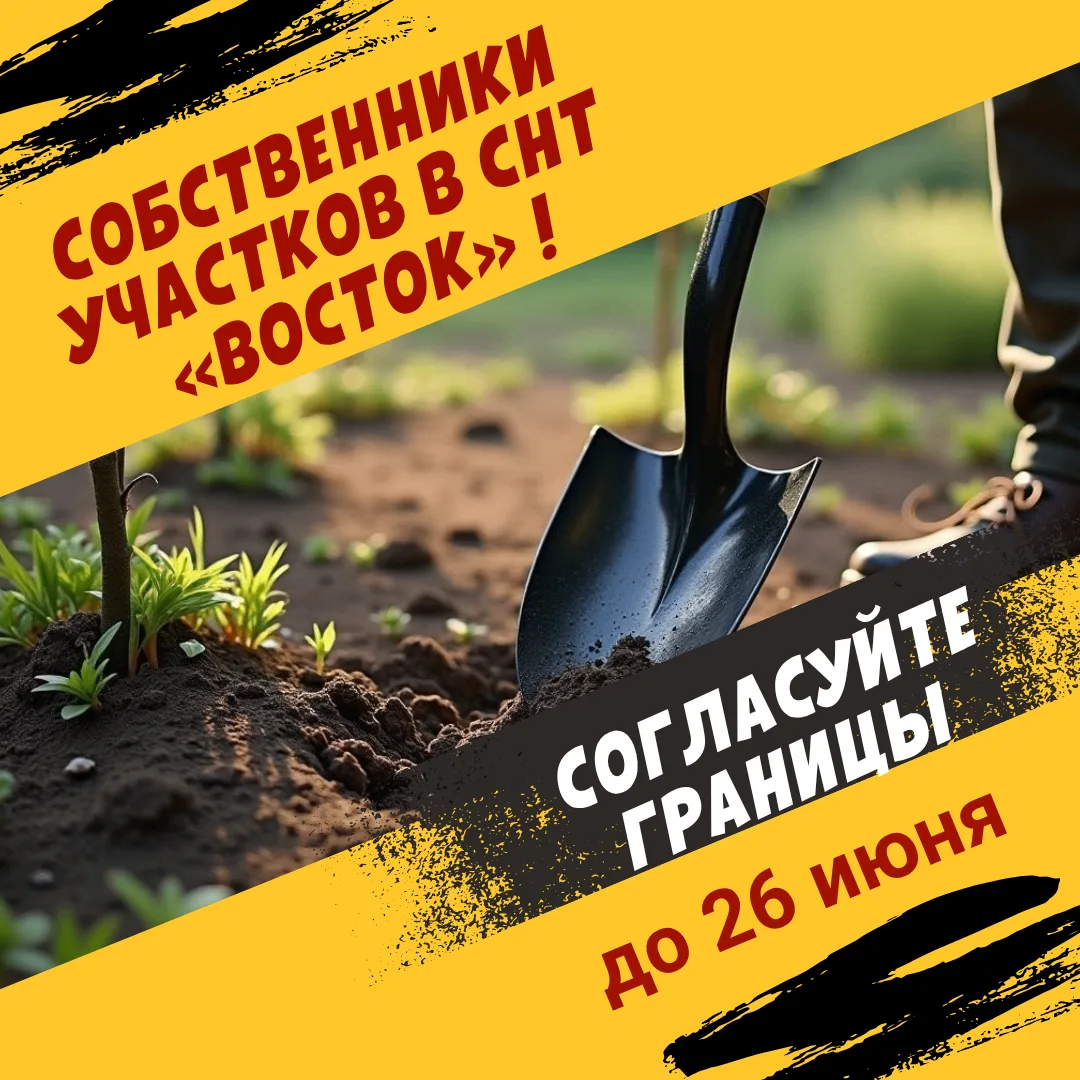 🛑ВНИМАНИЕ!  
❗Собственников СНТ«Восток» ждут в администрации.

В рамках проведения комплексных када