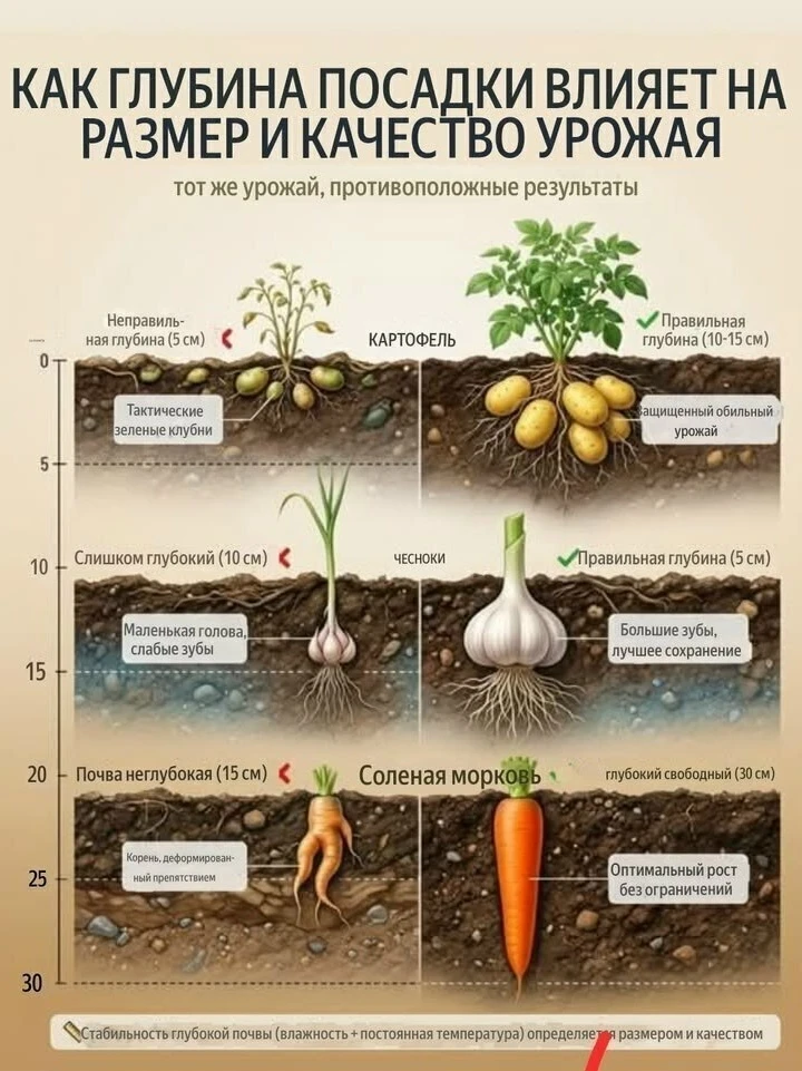 Как избежать ошибок при посадке: формула глубины для хорошего урожая