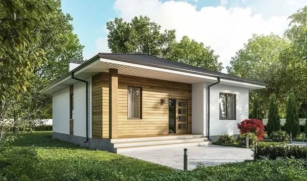 Планировка одноэтажного комбинированного 🏠