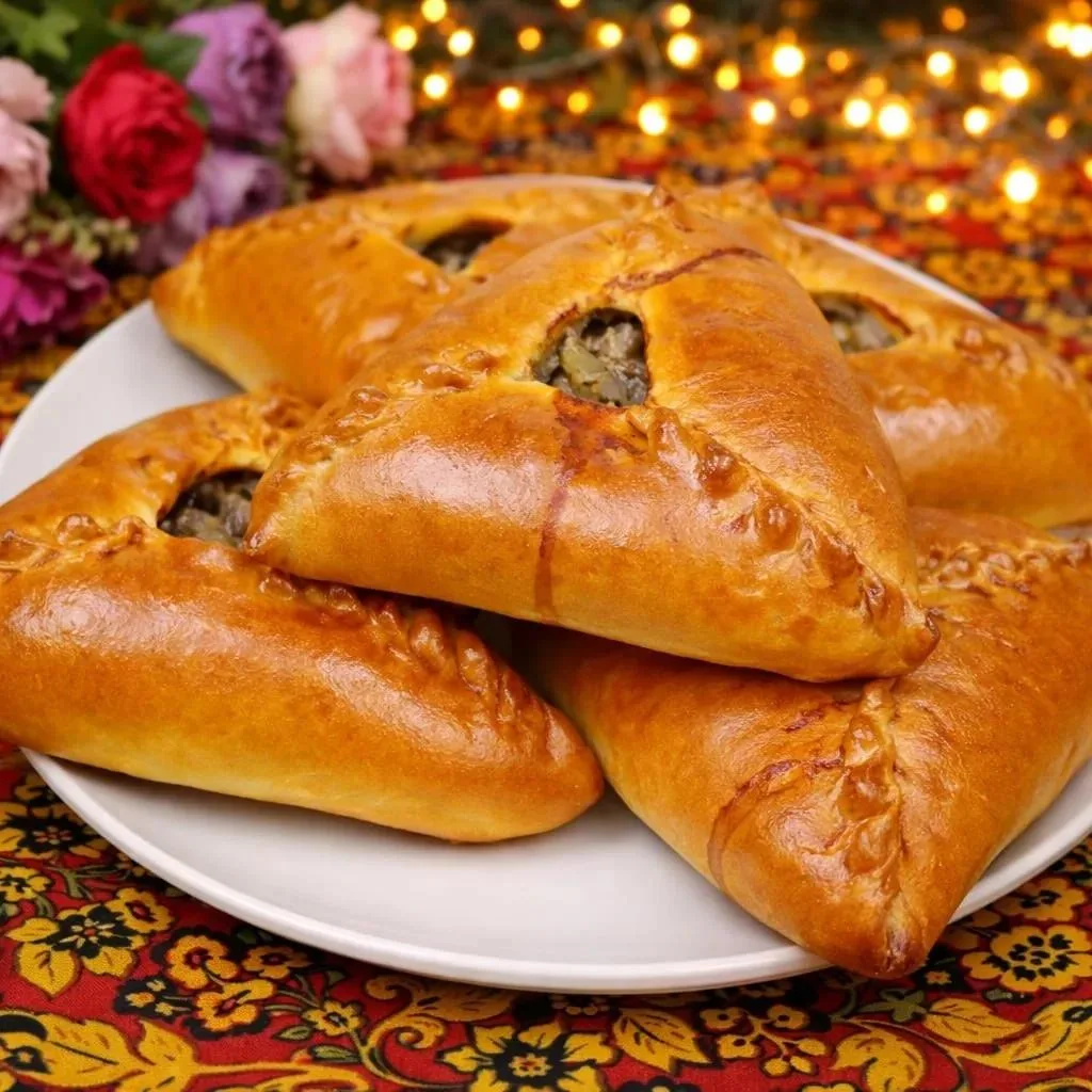 ЭЧПОЧМАК — ТРЕУГОЛЬНЫЕ ПИРОГИ С МЯСНОЙ И КАРТОФЕЛЬНОЙ НАЧИНКОЙ