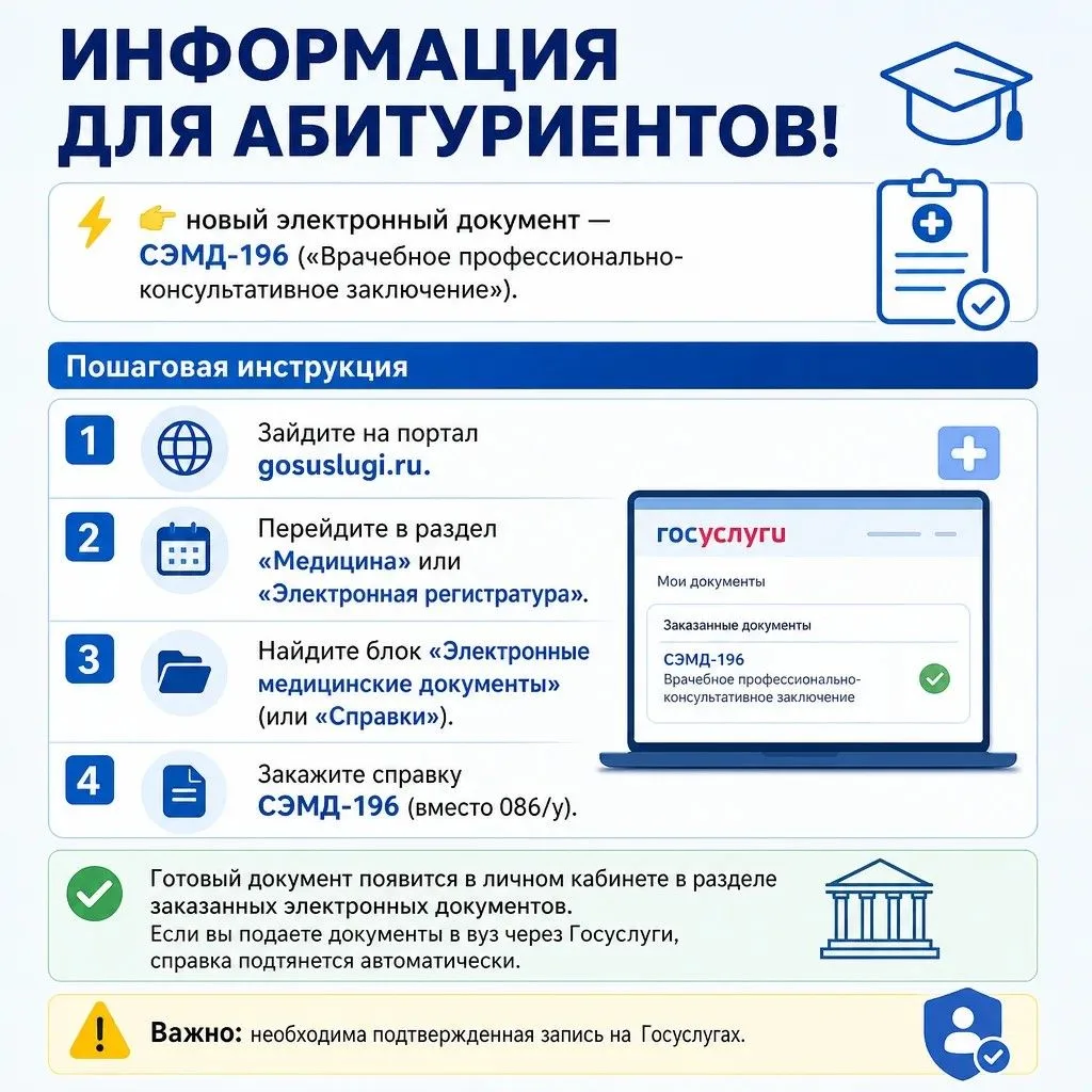 Документы для поступления: