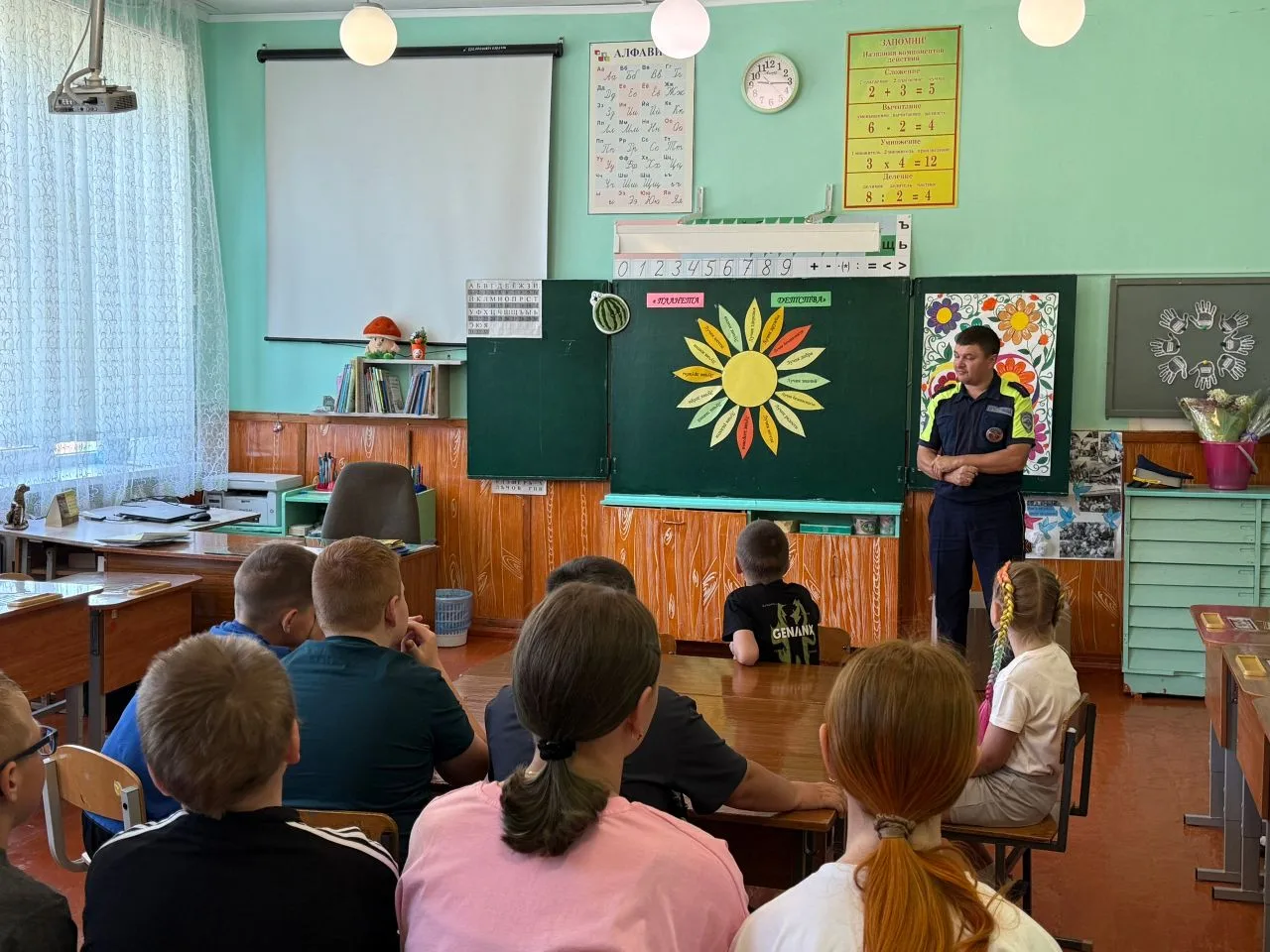 Безопасность на дорогах: важная встреча в летнем лагере с инспектором ДПС👮