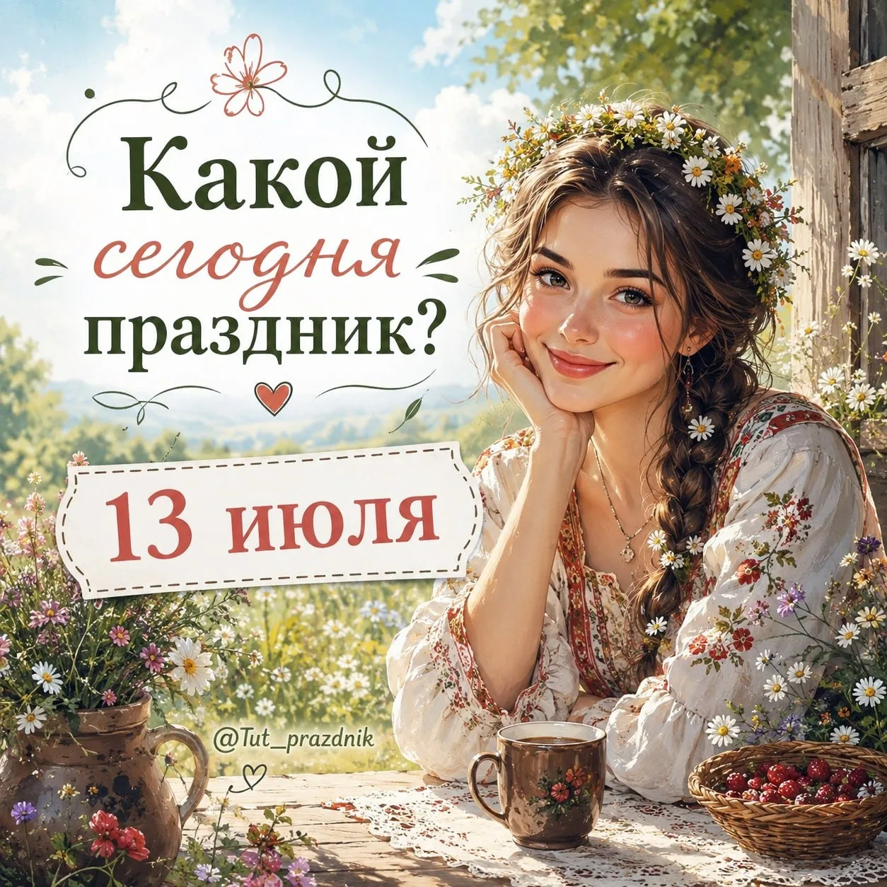 🗓  13 июля – отмечается 16 праздников.

✅ Международный день головоломки
✅ День рая для дураков
✅ Д