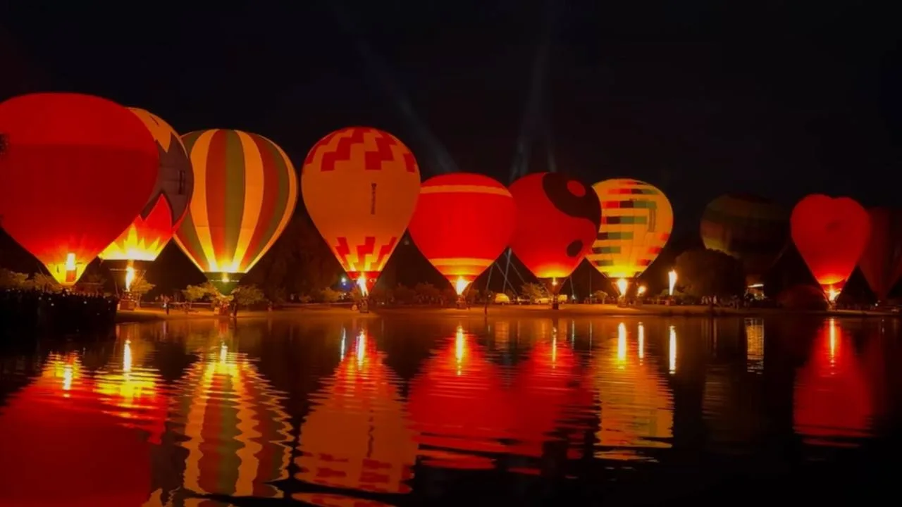 🎈 Ночное свечение аэростатов в ЕССЕНТУКАХ 🔥🔥🔥