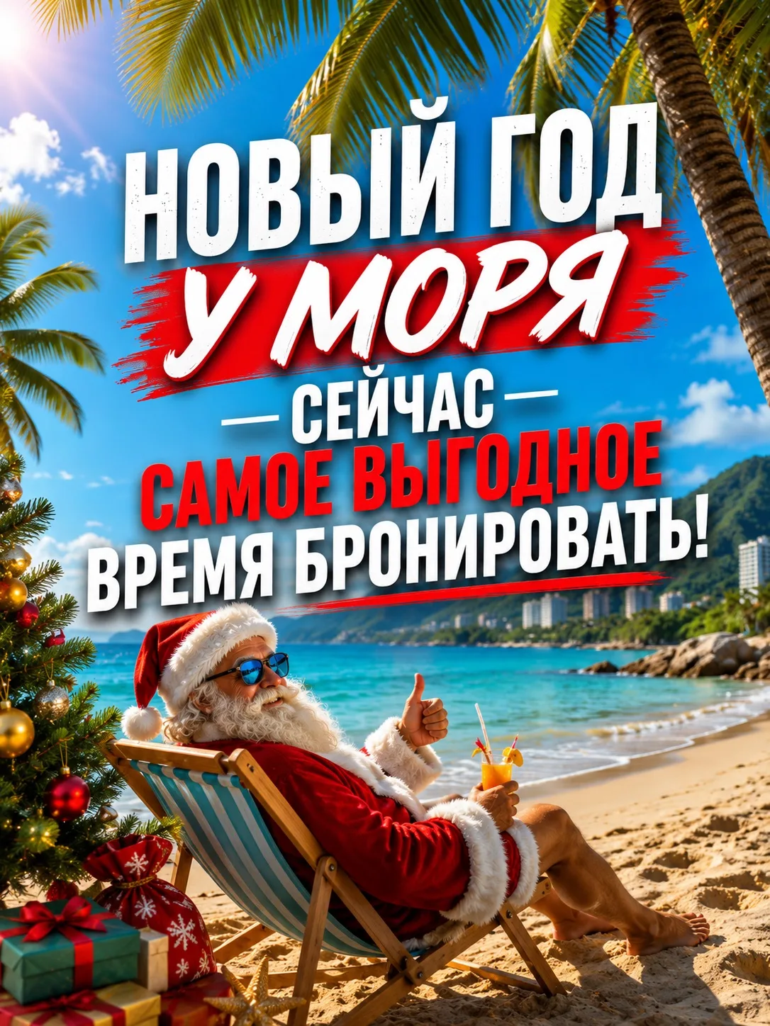 🎅🏻🏝️НОВЫЙ ГОД НА МОРЕ — СЕЙЧАС САМОЕ ВЫГОДНОЕ ВРЕМЯ БРОНИРОВАТЬ!

🔥 Стартовала акция раннего бро