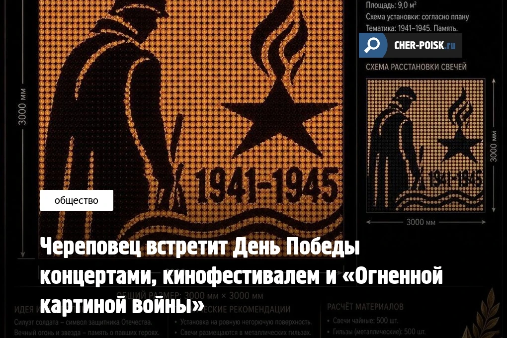 В Череповце к 9 мая подготовили масштабную программу празднования 81-й годовщины Победы в Великой От