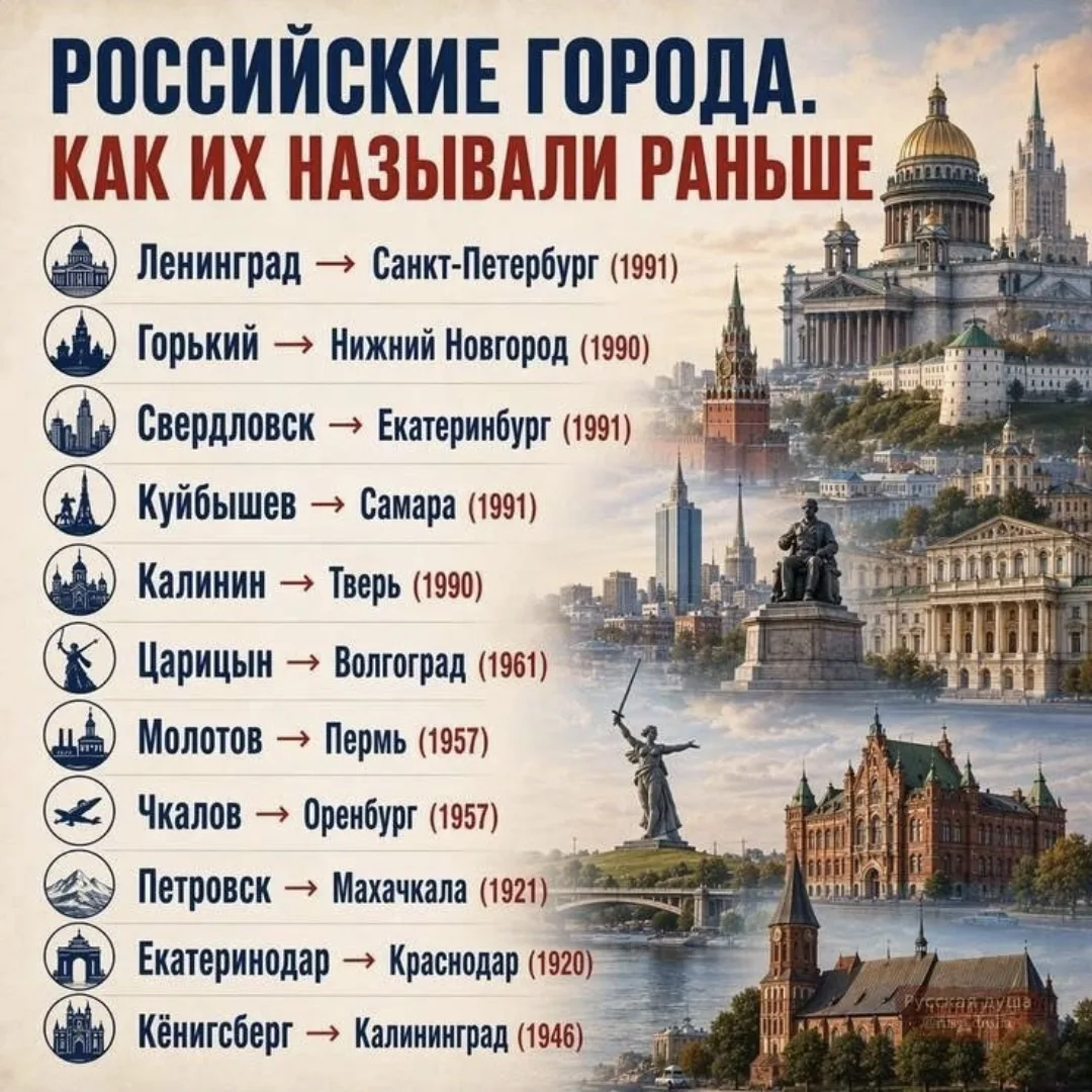 💫Каждый из этих городов прожил целую эпоху под другим именем. Какие-то названия исчезл...