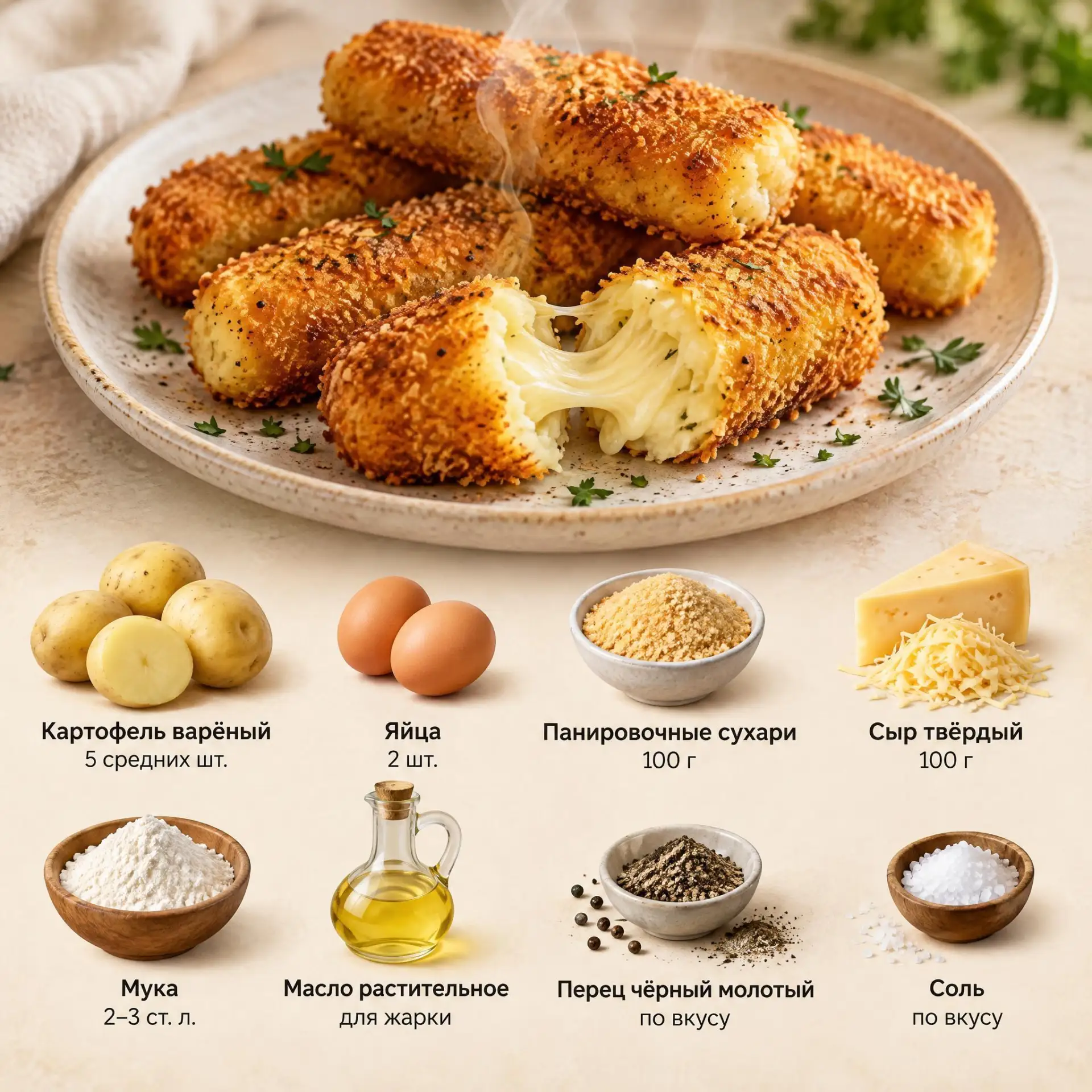 Картофельные палочки с сыром 🤤