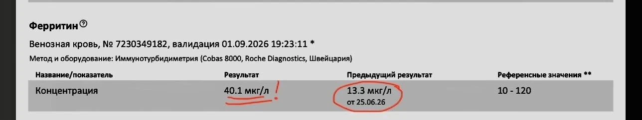 Хелат железа отличный препарат, который реально помог мне восстановить запасы железа. Д...