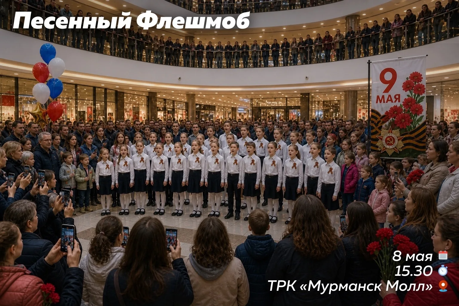 🎶 Споём Победу вместе! Стань частью Песенного флешмоба в Мурманск Молле! 🔥
