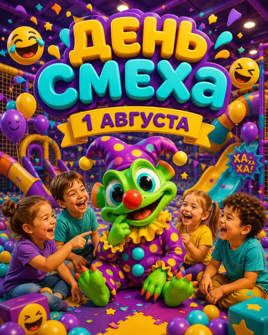 🎉🤣 1 августа в детском городе «Лесики» — День смеха! 🤣🎉