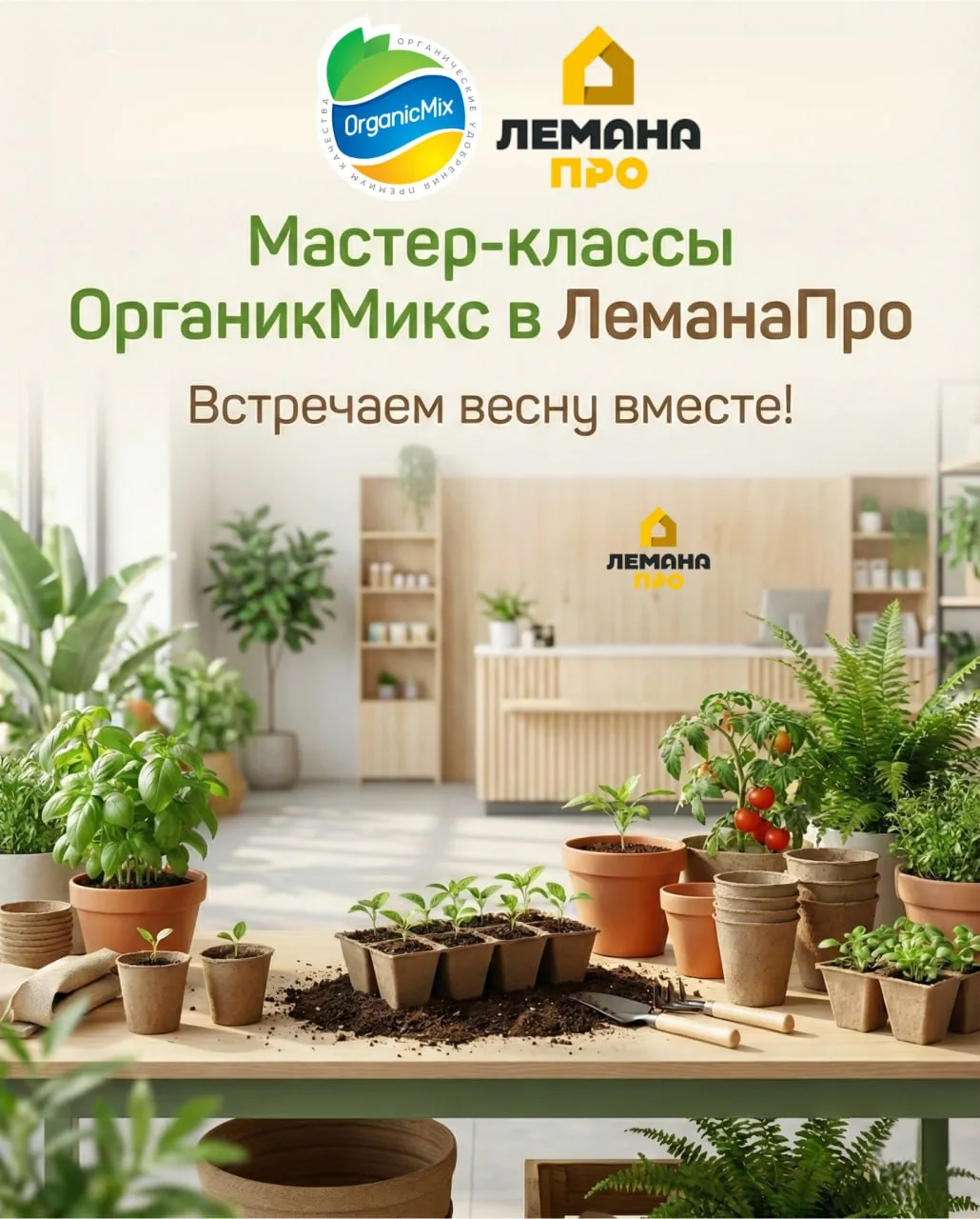 🌱 Соскучились? А вот и они! Мастер-классы OrganicMix возвращаются в ЛеманаПро!  Друзья, весна уже не