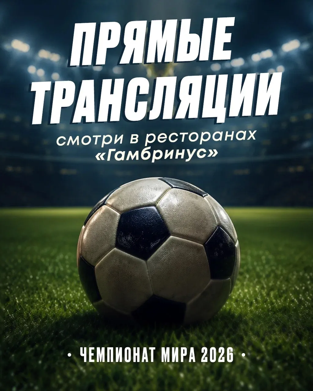 Прямые трансляции Чемпионата мира по футболу в Гамбринус! ⚽️

Смотрите главные матчи турнира на боль