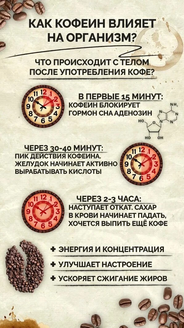 ☕ Опасные дозы кофеина.