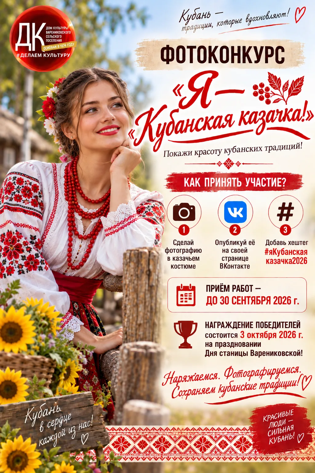🌻 ФОТОКОНКУРС «Я — КУБАНСКАЯ КАЗАЧКА!» 🌻