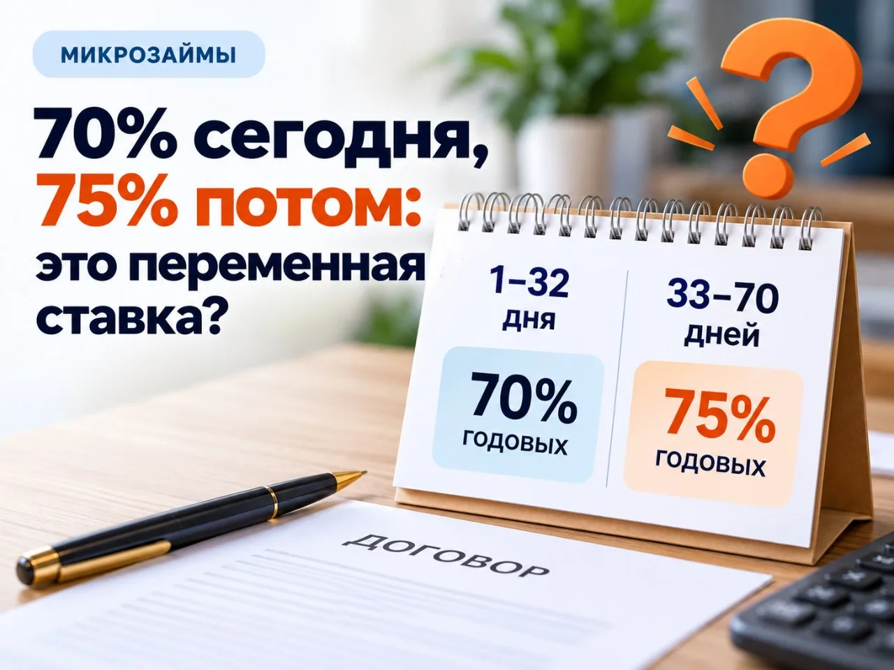 📌 70% сегодня, 75% потом: это переменная ставка❓
