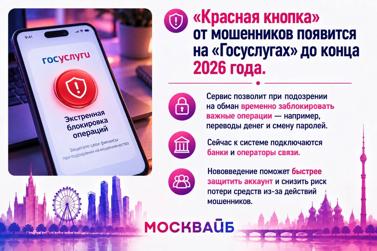 "Красная кнопка" от мошенников появится на Госуслугах до конца 2026 года.