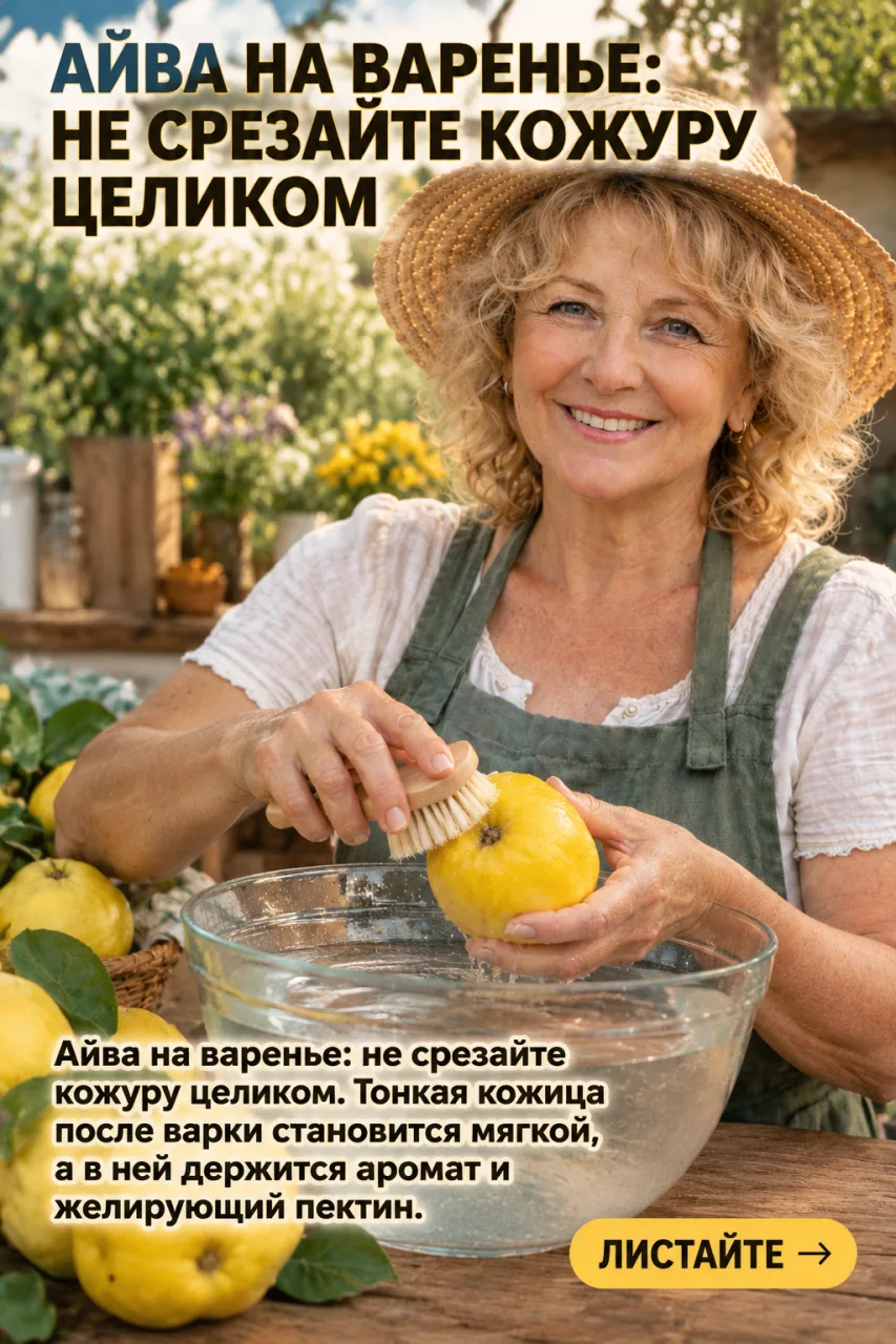 АЙВА НА ВАРЕНЬЕ: НЕ СРЕЗАЙТЕ КОЖУРУ ЦЕЛИКОМ