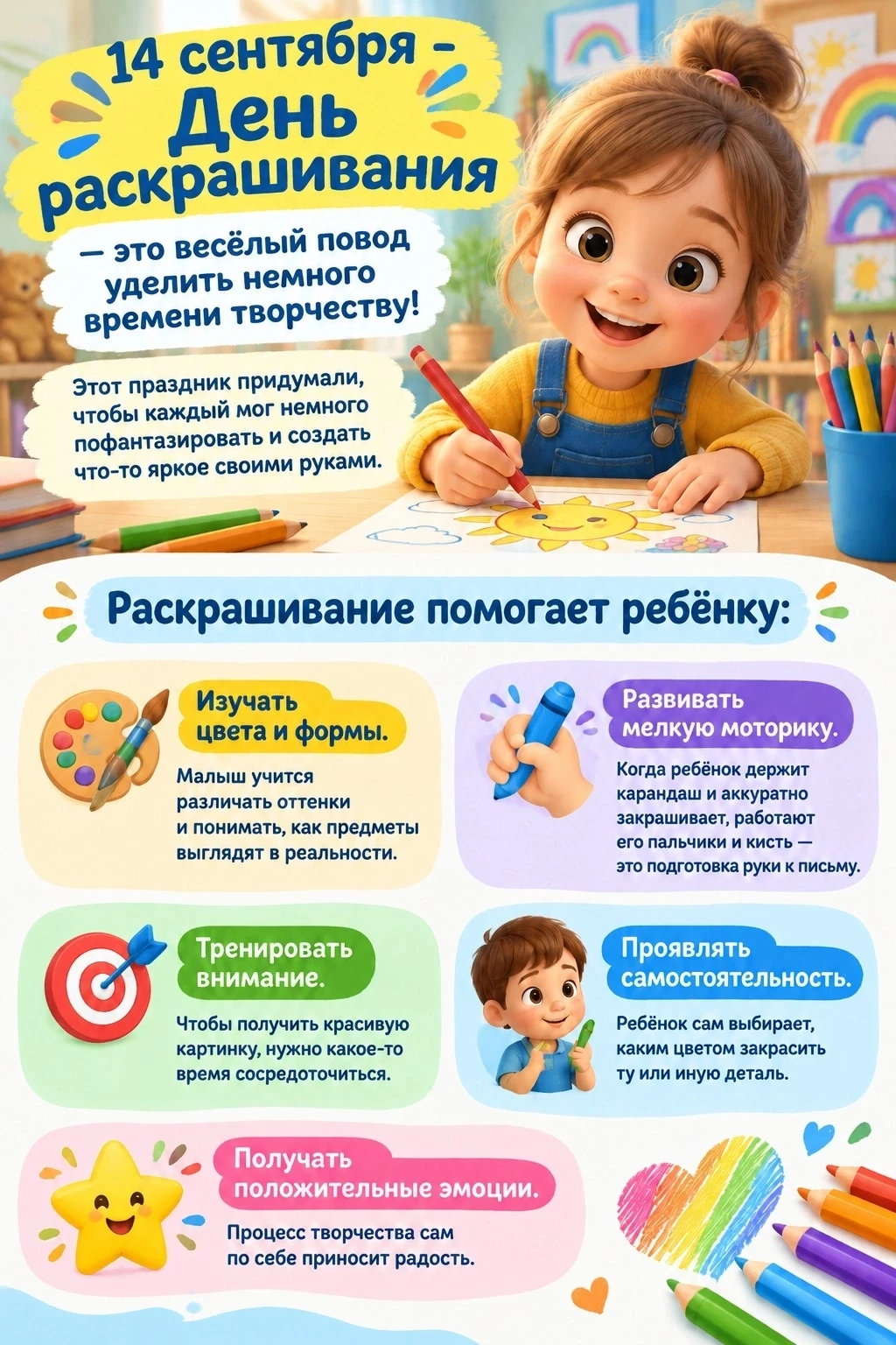 🎨 Ура! Сегодня — День раскрашивания! 🖍️