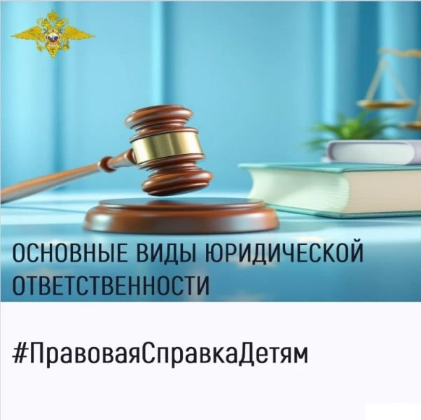 МВД России – детям! Памятка «Основные виды юридической ответственности»