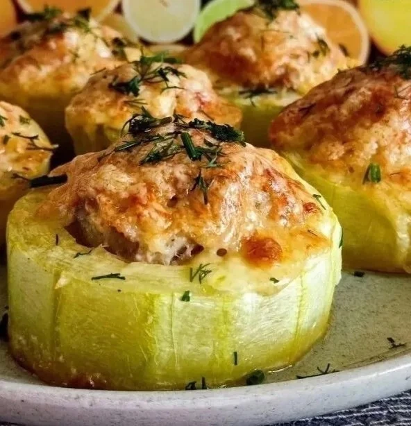 ♨️ Фаршированные кабачки с мясом и рисом (вместо риса можно взять пшено, булгур, гречку...