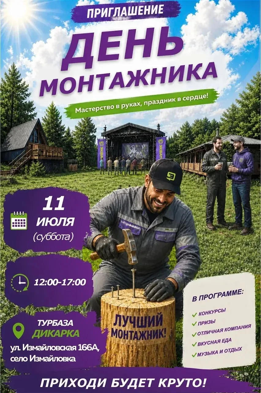 Господа! Сейчас вылетаю на День монтажника в Сочи. Он пройдет уже завтра, 11 июля, с 12...
