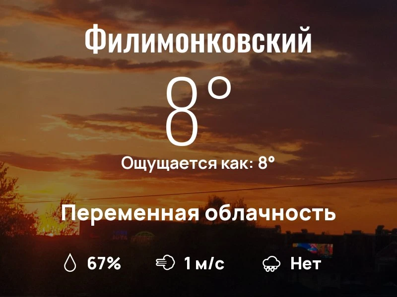 Что с погодой в Филимонковском?