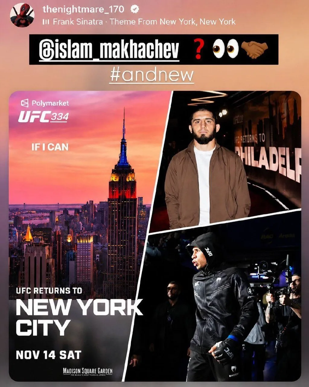 🧨Карлос Пратес намекает на титульный бой с Исламом Махачевым на UFC 334 в Нью-Йорке!