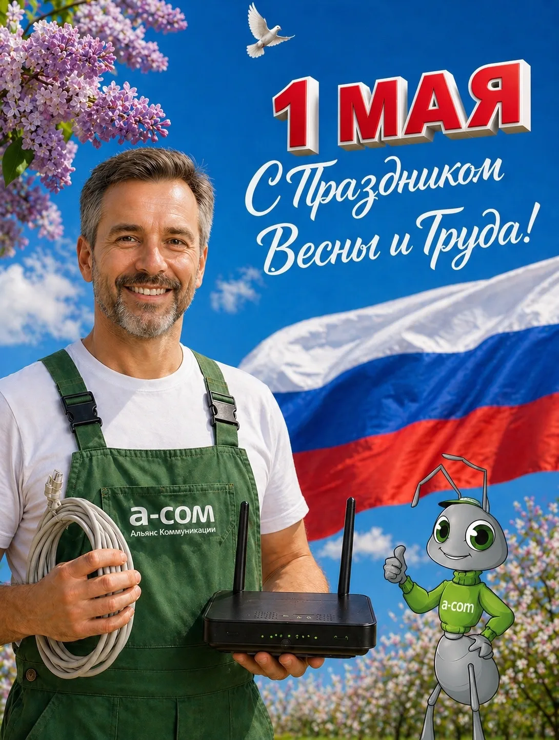 🤗 Поздравляем Вас с Праздником Весны и Труда!