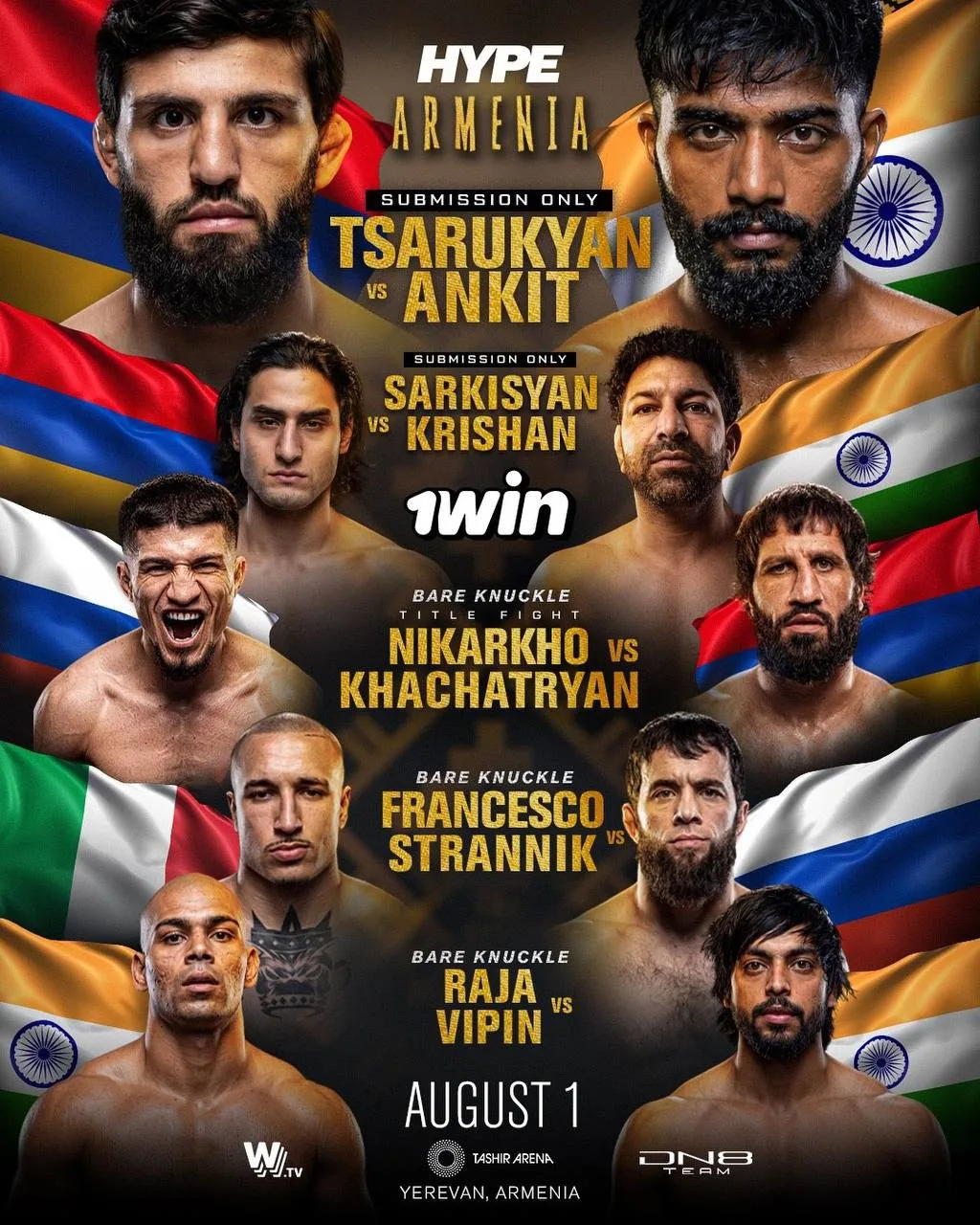 ❗️Арман Царукян пополнил кард турнира Hype: Armenia 

🇮🇳Соперником станет очень известный индус