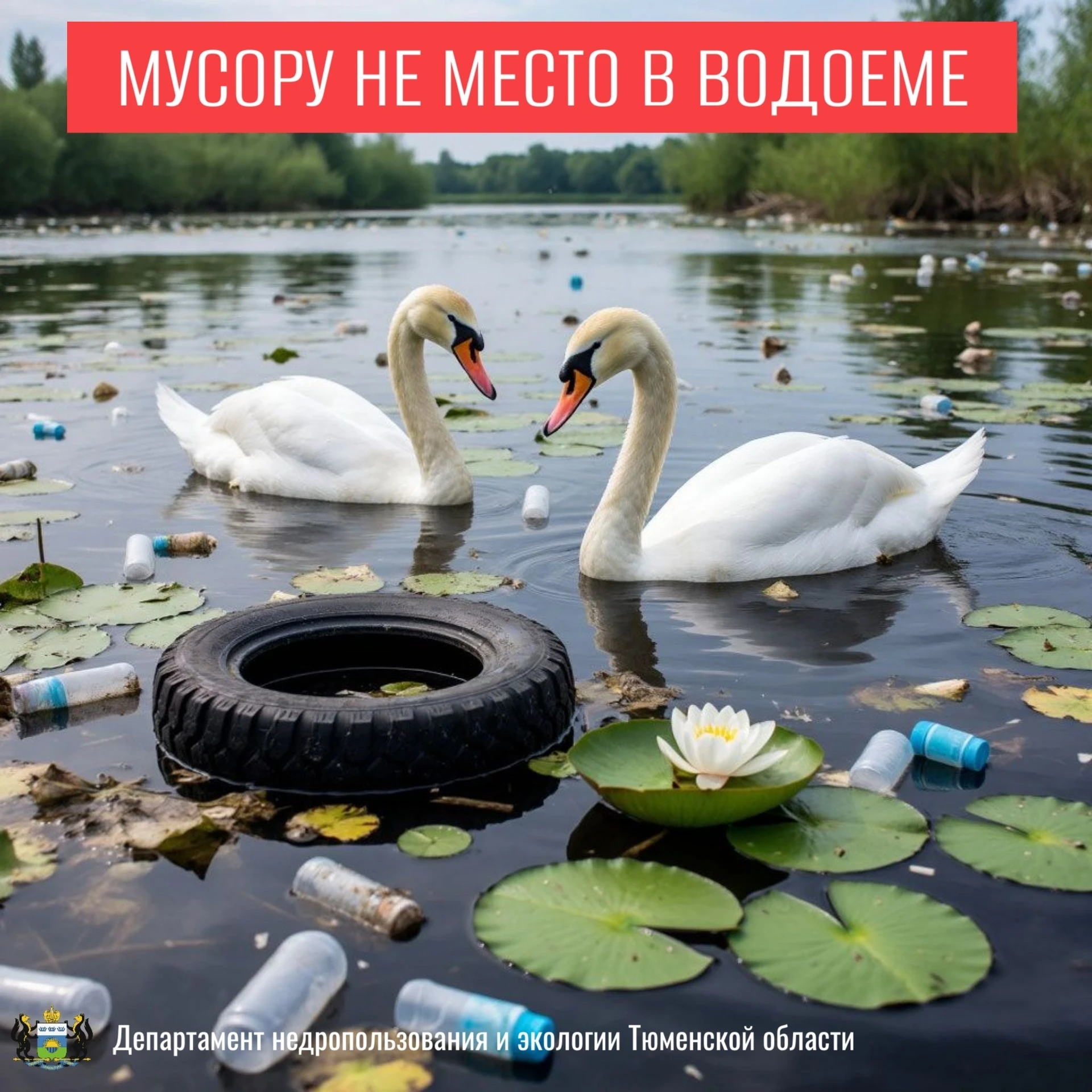 🚫 Мусору не место в водоёме!
