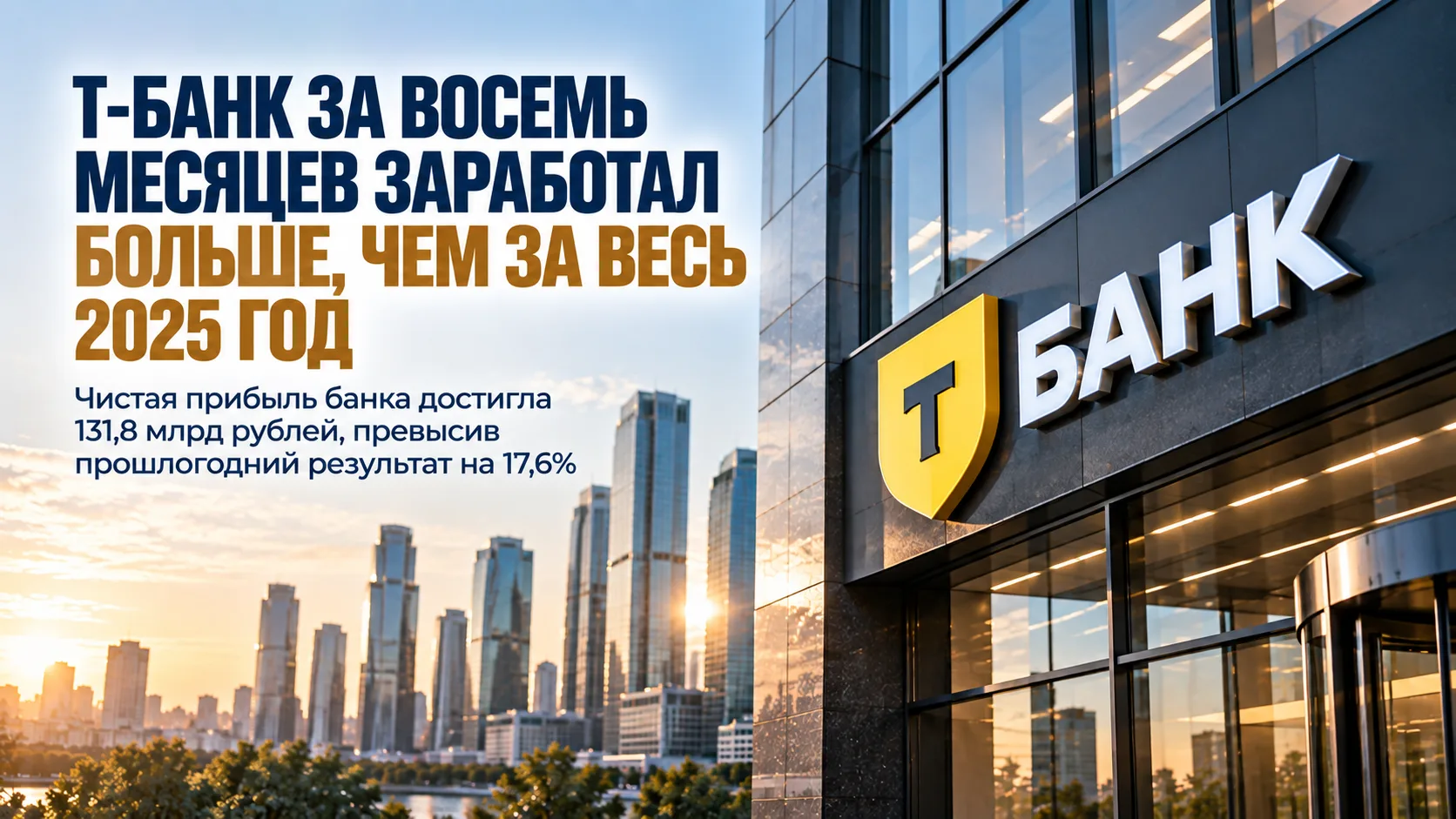 🏦 Т-Банк за восемь месяцев заработал больше, чем за весь 2025 год