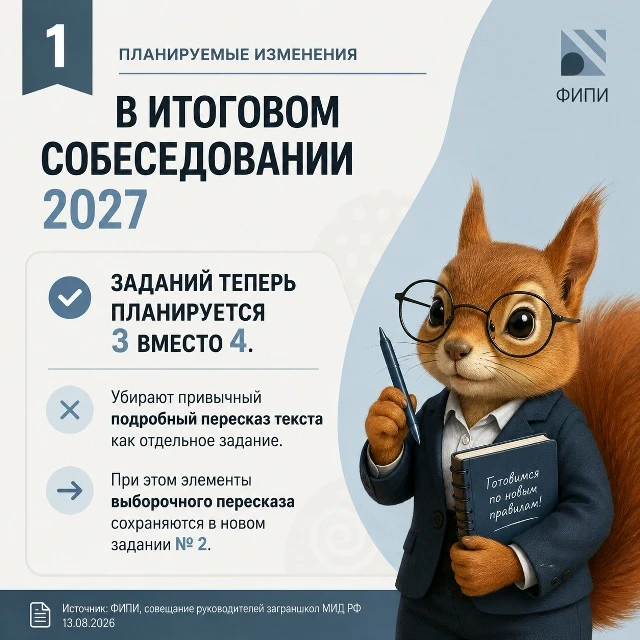 В итоговое собеседование по русскому языку для девятых классов внесены изменения, согла...